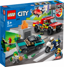 60319 LEGO® City Ugunsdzēsēju operācija un policijas pakaļdzīšanās, 5+ gadi, 2022 gada modelis