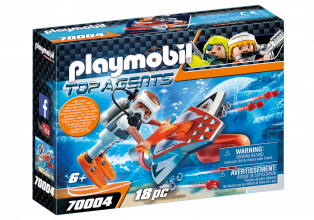 70004 PLAYMOBIL® Top Agents Zemūdens nirējs ar motoriņu, no 6 gadu vecuma