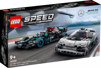 # 76909 LEGO® Speed Champions Mercedes-AMG F1 W12 E Performance un Mercedes-AMG Project One, 9+ gadi, 2022. gada modelis