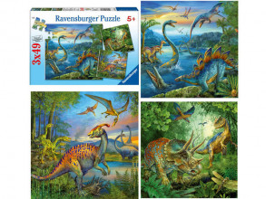 Ravensburger Puzle Dinozauri (3bildītes x 49 gab.) 5+ gadiem 09317