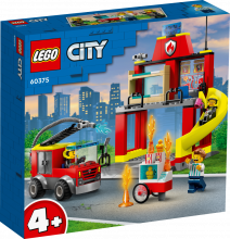 60375 LEGO® City Ugunsdzēsēju depo un ugunsdzēsēju auto, 4+ gadi, 2023. gada modelis