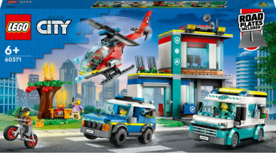 60371 LEGO® City Neatliekamās palīdzības transportlīdzekļu bāze, 6+ gadi, 2023. gada modelis