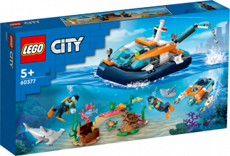 60377 LEGO® City Exploration Исследовательская водолазная лодка, 5+ лет,модель 2023 года