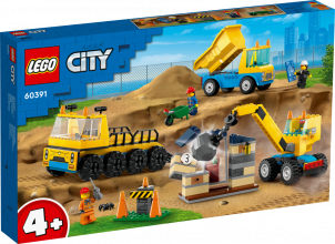 60391 LEGO® City Great Vehicles Строительные машины и шаровой кран, 4+ лет,модель 2023 года