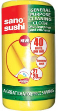 Sano Sushi Roll Yellow drāniņas tīrīšanai, 40 gab. rullī