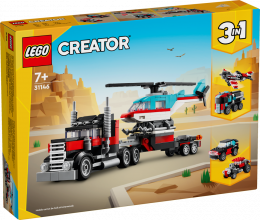 31146 LEGO® Creator Kravas auto ar platformu un helikopteru, 7+ gadi, 2024 gada modelis