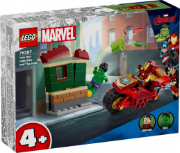 76287 LEGO® Marvel Super Heroes Dzelzs vīrs ar motociklu un Halks, 4+ gadi, 2024 gada modelis