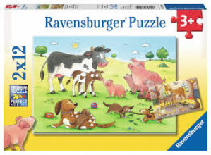 Ravensburger puzle Lauku sēta, 2 x 12 gab, 3+ gadiem