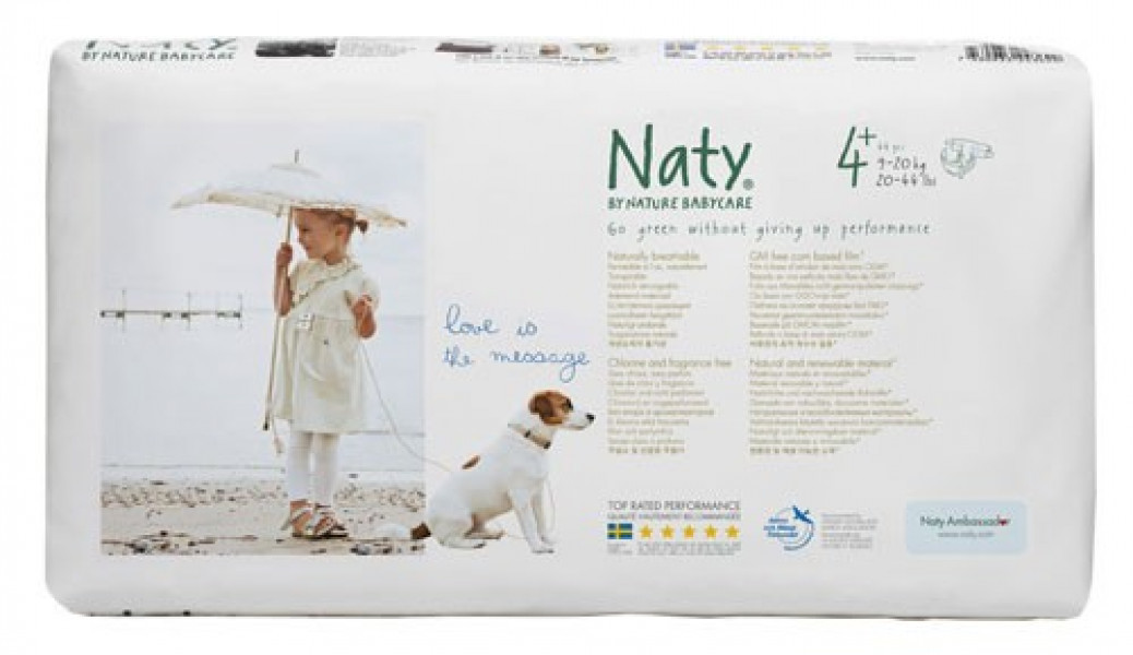 Naty by Nature Babycare 4+ autiņbiksītes Maxi Plus, 9-20 kg, 42 gab