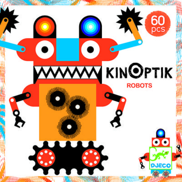 Djeco Magnētiskā Kinoptika - Robotiņi (60gb.), 6+ gadi, DJ05611