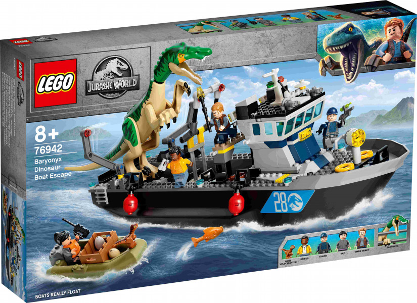 76942 LEGO® Jurassic World Побег барионикса на катере, c 8+ лет, 2021