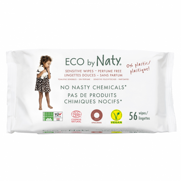 Naty by Nature Babycare Mitrās salvetes bez smaržas, 56 gab. ECO