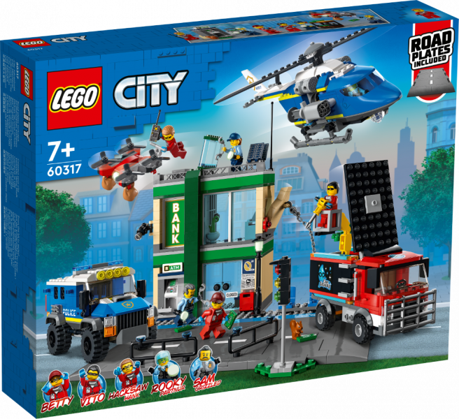 60317 LEGO® City Policijas pakaļdzīšanās bankā, 7+ gadi, 2022 gada modelis