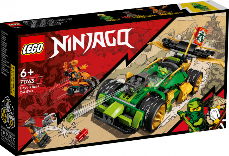 71763 LEGO® Ninjago Гоночный автомобиль ЭВО Ллойда 6+ лет, 2022