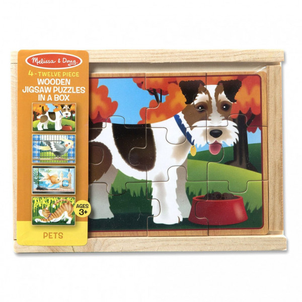 Melissa & Doug 4 деревянных пазла - Домашние питомцы, 3+ лет, 13790