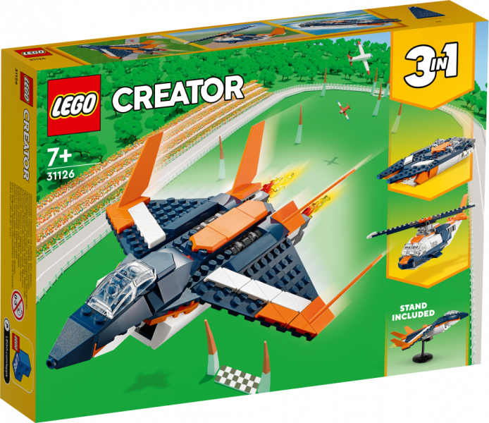 # 31126 LEGO® Creator Virsskaņas reaktīvā lidmašīna, 7+ gadi, 2022. gada modelis