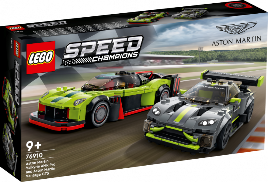 76910 LEGO® Speed Champions Aston Martin Valkyrie AMR Pro un Aston Martin Vantage GT3, 9+ gadi, 2022. gada modelis