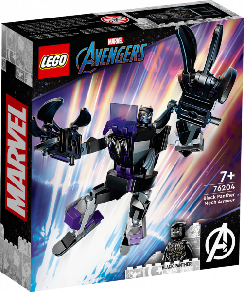 76204 LEGO® Marvel Super Heroes Melnās panteras robotbruņas, 7+ gadi, 2022. gada modelis