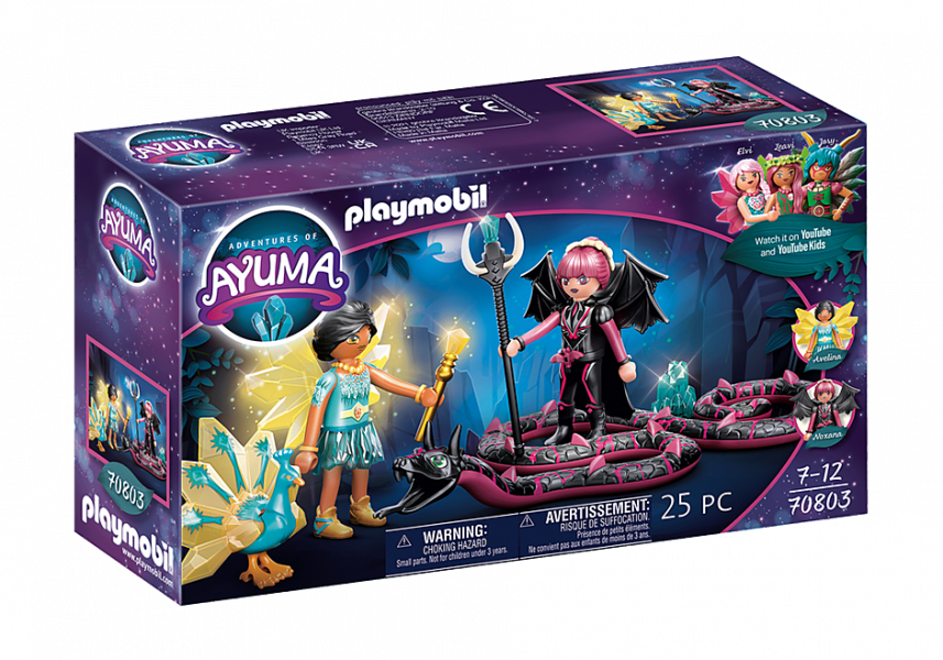 70803 PLAYMOBIL Ayuma Kristāla feja un Sikspārņu feja ar spēka dzīvniekiem, 7-12 gadu vecumam