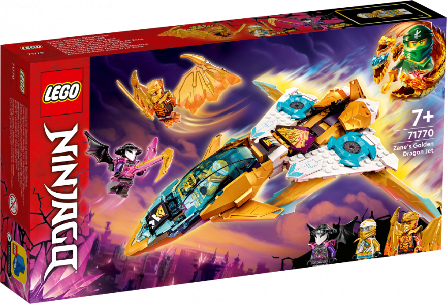 71770 LEGO® Ninjago Zane Zelta pūķa reaktīvā lidmašīna, 7+ gadi, 2022. gada modelis