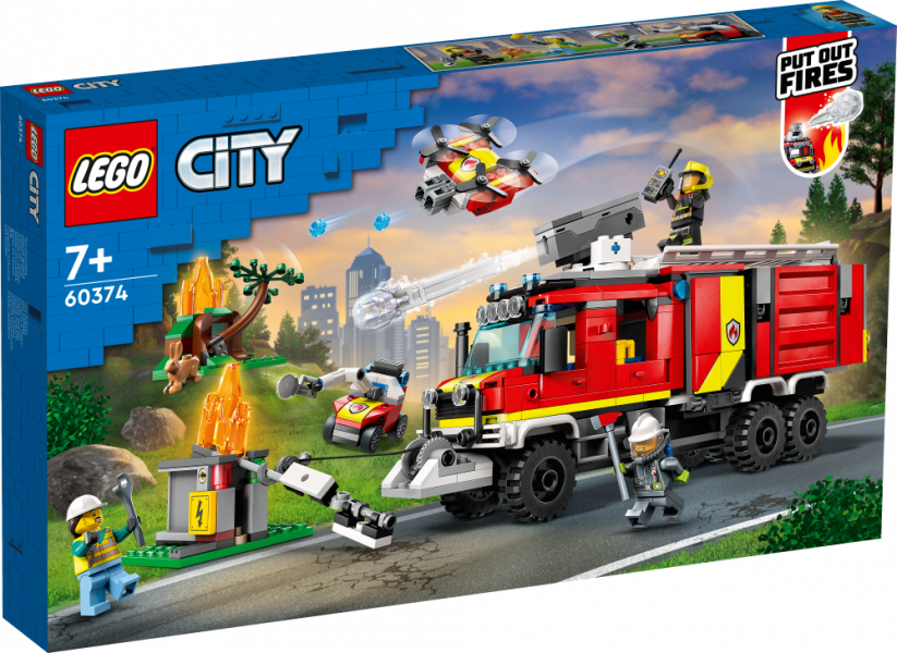 60374 LEGO® City Ugunsdzēsēju komandcentra auto, 7+ gadi, 2023. gada modelis