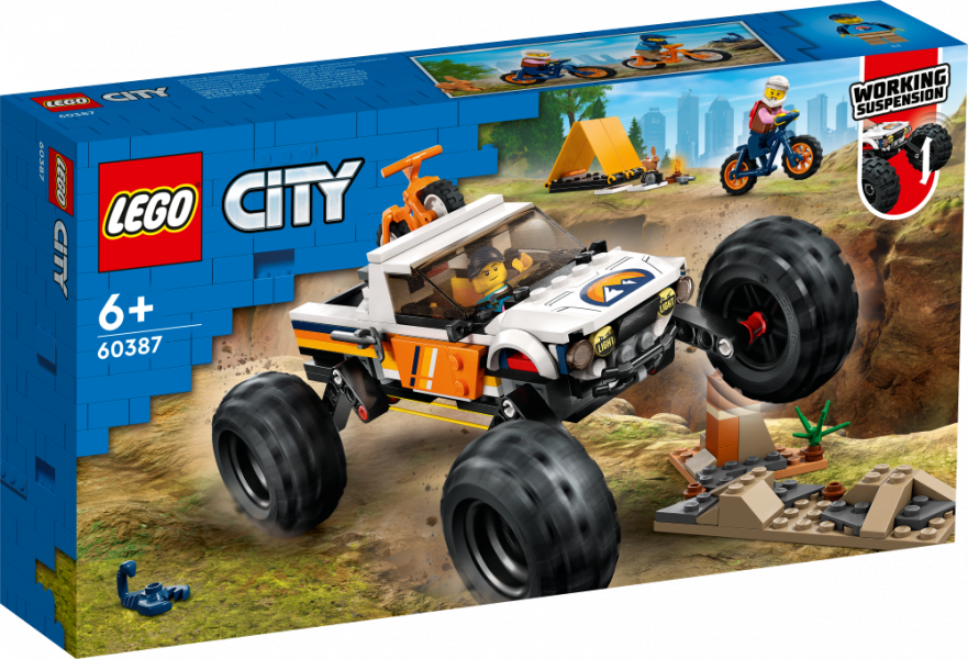 60387 LEGO® City Piedzīvojumi ar 4x4 bezceļu auto, 6+ gadi, 2023. gada modelis