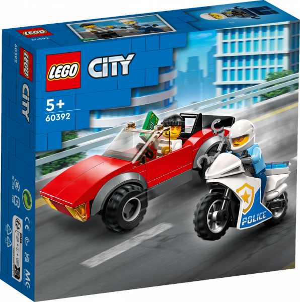 60392 LEGO® City Погоня на полицейском мотоцикле, 5+ лет, модель 2023 года