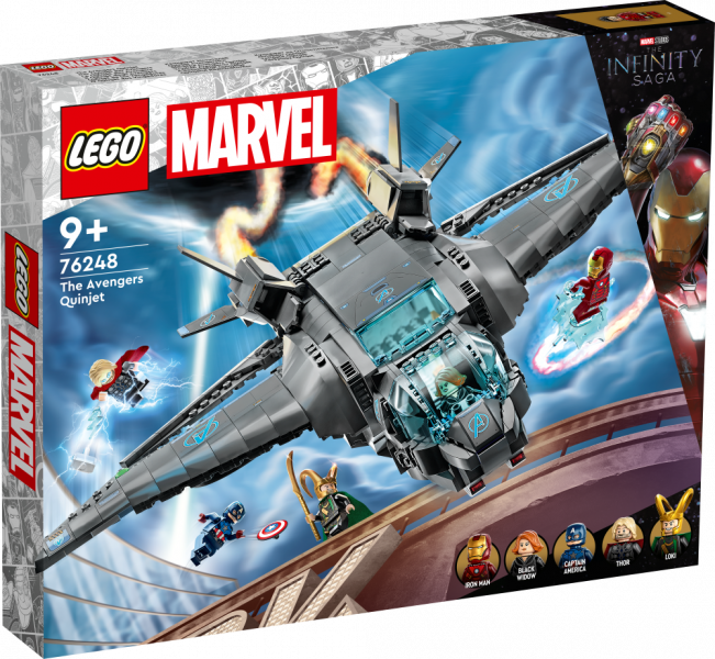 76248 LEGO® Marvel Super Heroes Atriebēju Quinjet, 9+ gadi, 2023. gada modelis