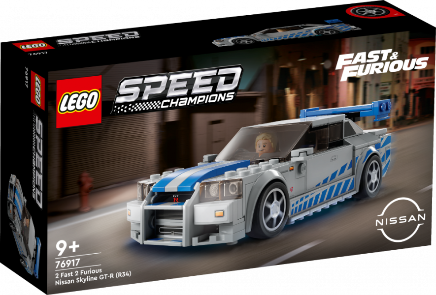 76917 LEGO® Speed Champions 2 Fast 2 Furious Nissan Skyline GT-R (R34), 9+ gadi, 2023. gada modelis