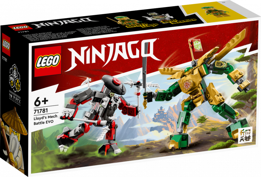 71781 LEGO® Ninjago Битва с роботом ЭВО Ллойда, 6+ лет,модель 2023 года