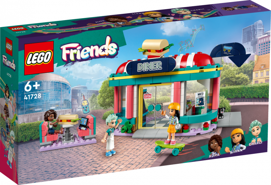 41728 LEGO® Friends Hārtleikas pilsētas ēstuve, 6+ gadi, 2023 gada modelis