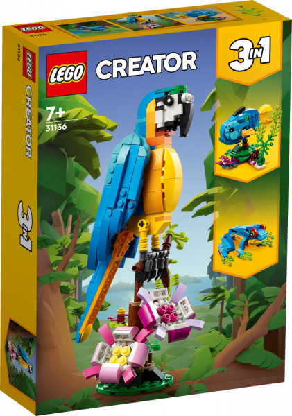 31136 LEGO® Creator Eksotisks papagailis, 7+ gadi, 2023. gada modelis