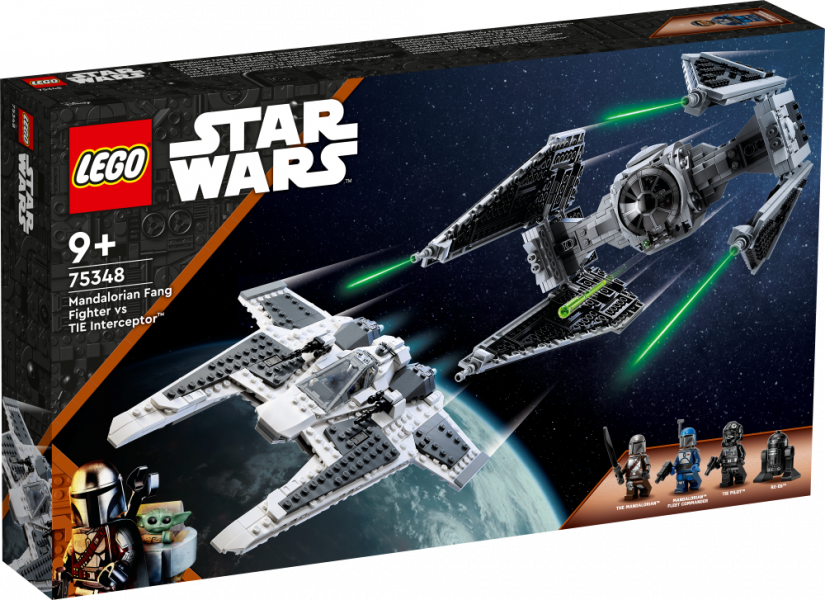 75348 LEGO® Star Wars Mandalorian Fang Fighter pret TIE Interceptor™, 9+ лет,модель 2023 года