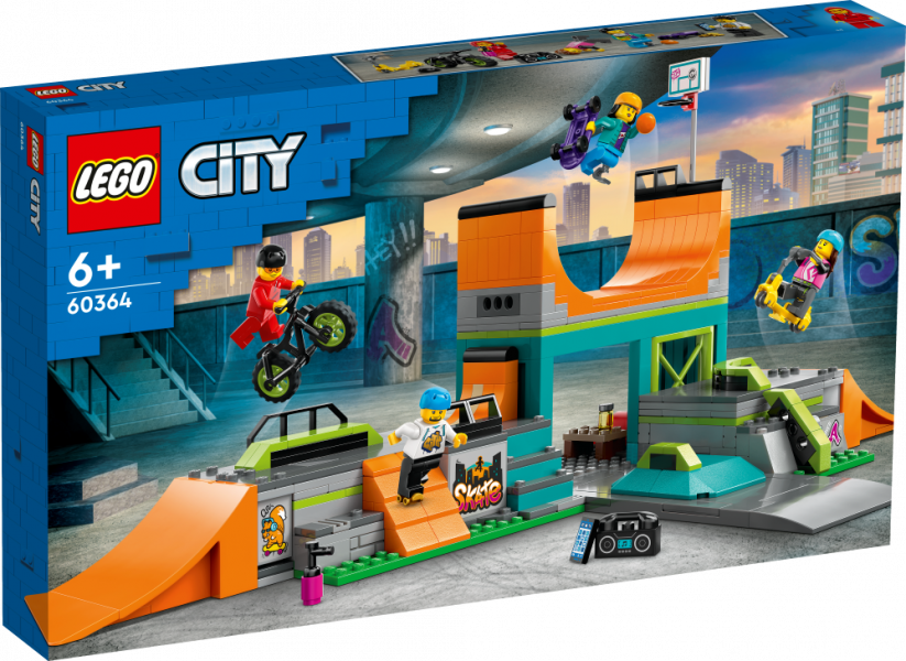 60364 LEGO® My City Уличный скейт-парк, 6+ лет,модель 2023 года