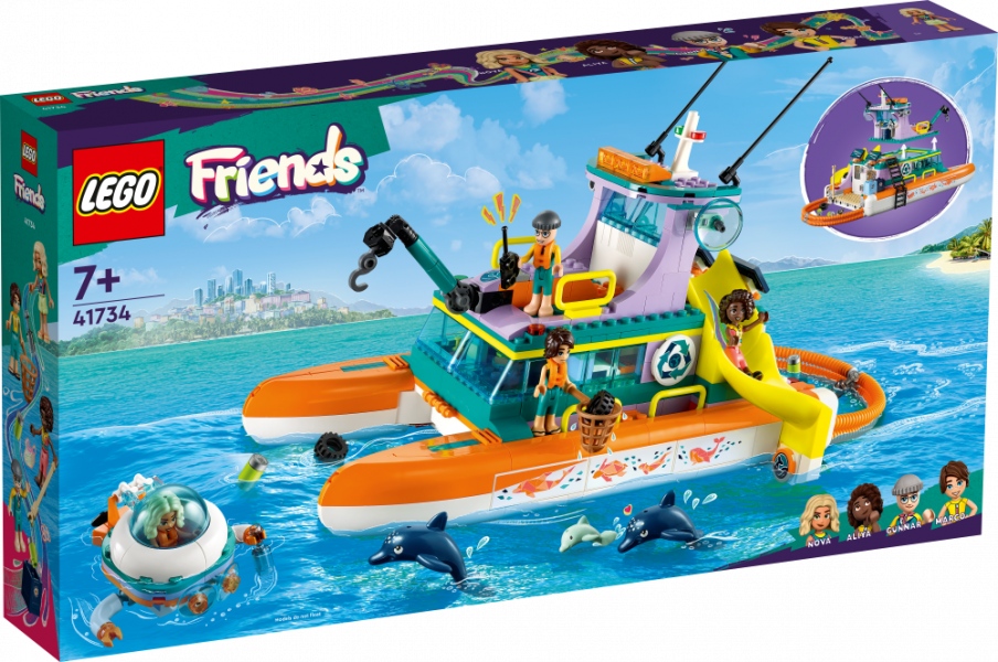 41734 LEGO® Friends Морская спасательная лодка, 7+ лет,модель 2023 года