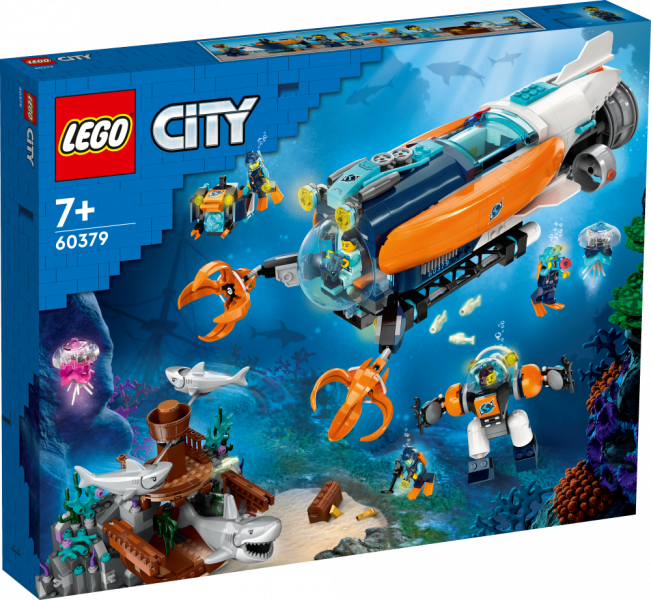 60379 LEGO® City Exploration Jūras dzelmes izpētes zemūdene, 7+ gadi, 2023 gada modelis