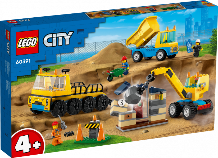 60391 LEGO® City Great Vehicles Строительные машины и шаровой кран, 4+ лет,модель 2023 года