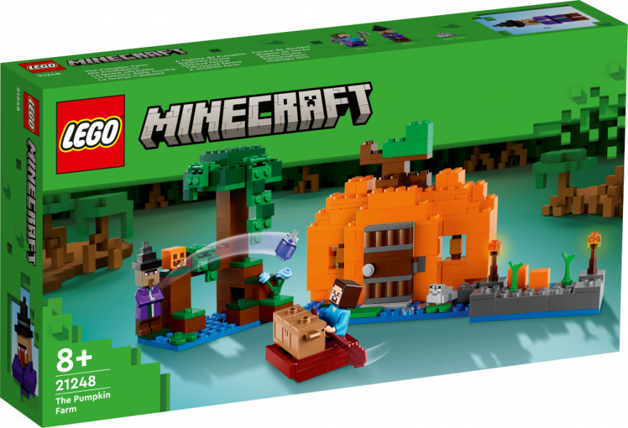 21248 LEGO® Minecraft Ķirbju ferma, 8+ gadi, 2023 gada modelis