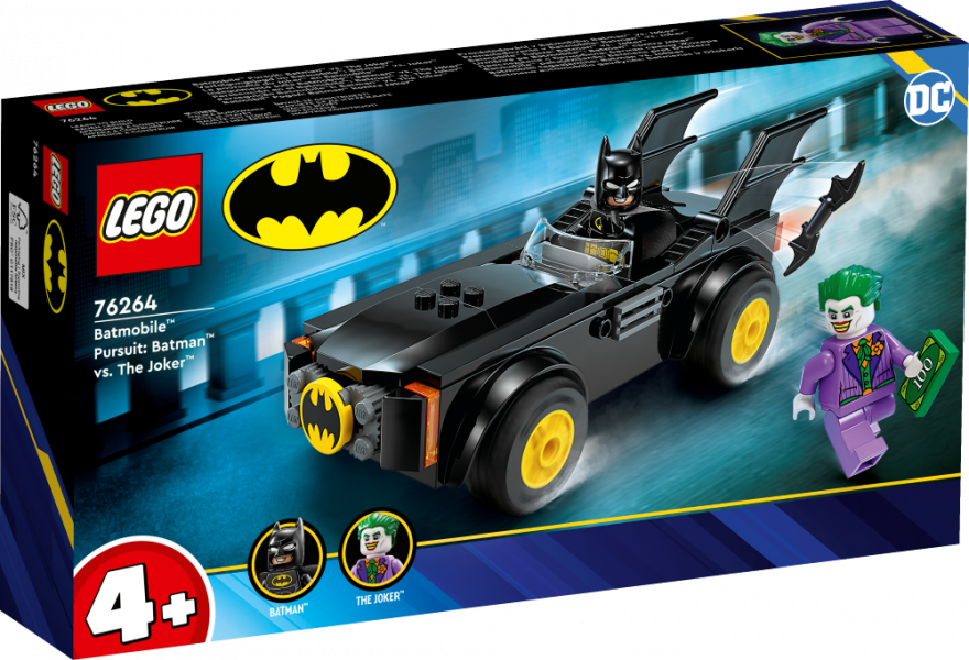 76264 LEGO® Batman™ Batmobile™ pakaļdzīšanās: Betmens pret Džokeru, 4+ gadi, 2023 gada modelis