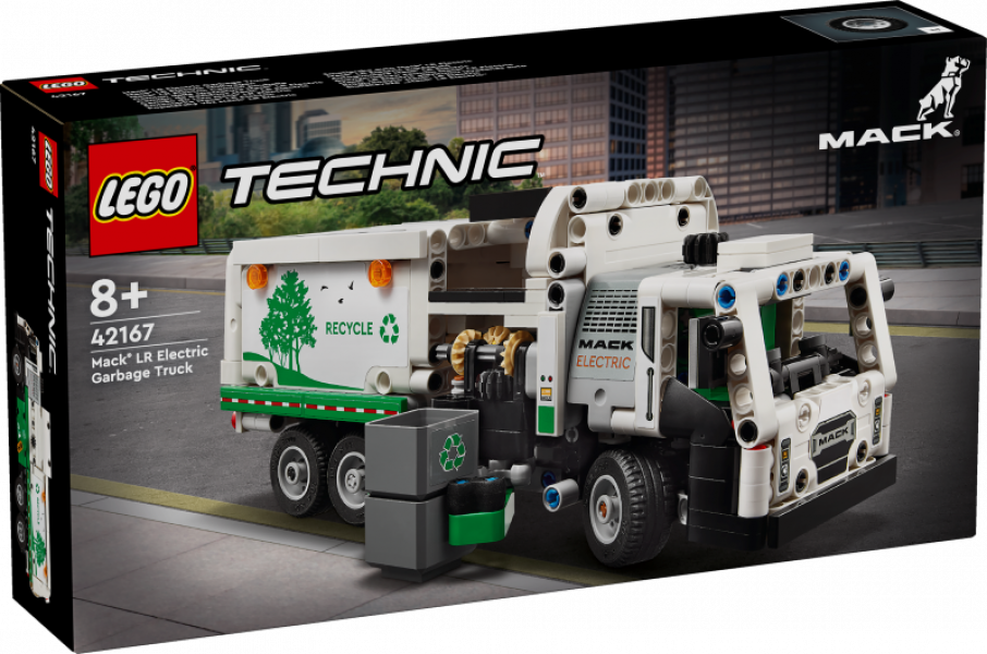 42167 LEGO® Technic Mack® LR Electric atkritumu izvešanas auto, 8+ gadi, 2024 gada modelis