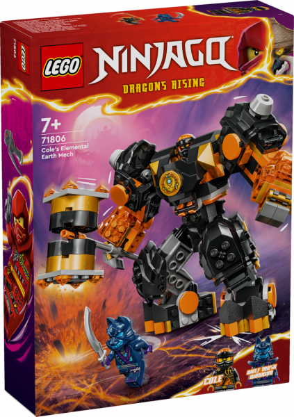 71806 LEGO® Ninjago Cole Zemes stihijas robots, 6+ gadi, 2024 gada modelis