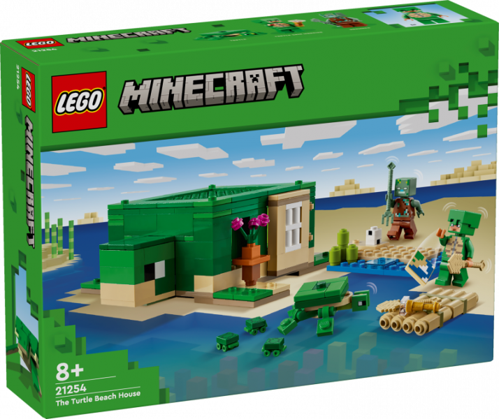 21254 LEGO® Minecraft Bruņurupuču pludmales māja,8 + gadi, 2024 gada modelis