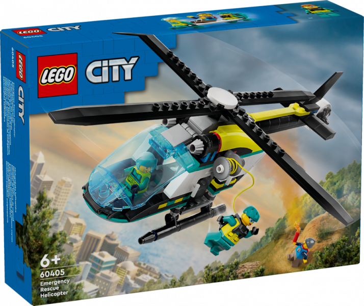 60405 LEGO® City Ārkārtas glābšanas helikopters, 6+ gadi, 2024 gada modelis