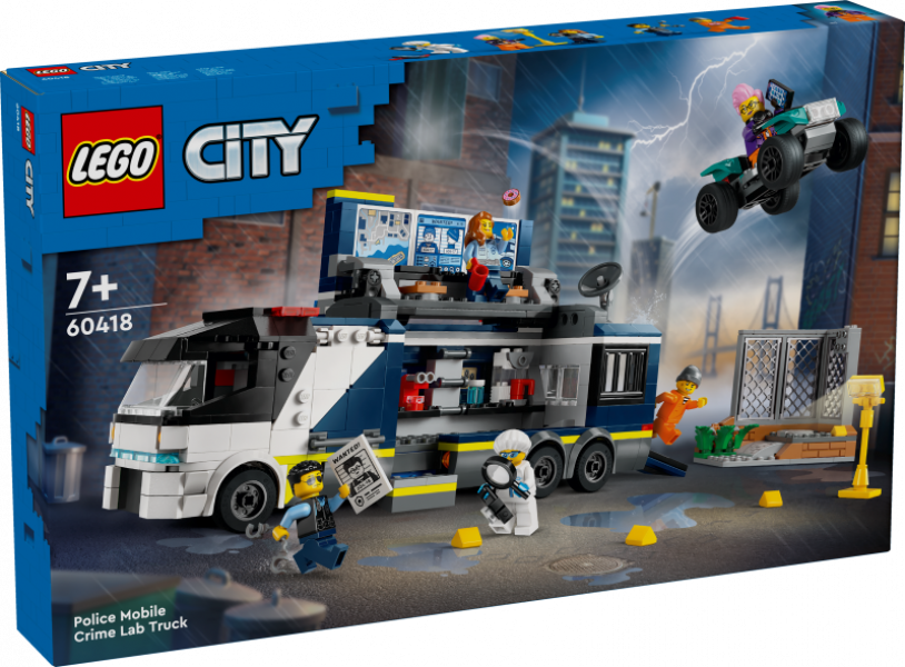 60418 LEGO® City Policijas mobilās kriminālās laboratorijas auto, 7+ gadi, 2024 gada modelis