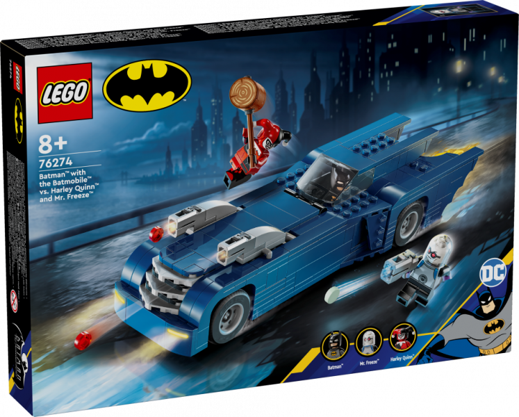 76274 LEGO® Batman™ Betmens ar Betmenauto pret Arli Kīnu un Misteru Salu, 8+ , модель 2024 года