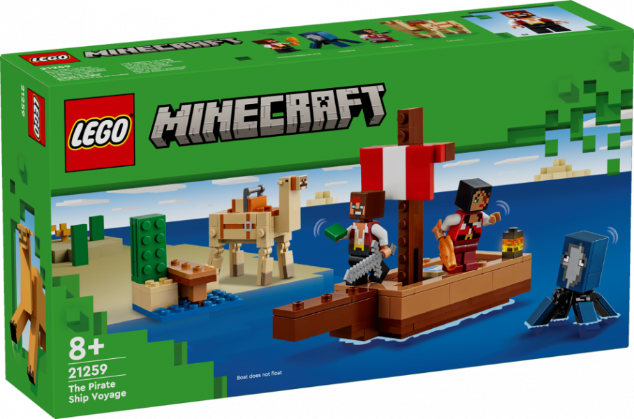 21259 LEGO® Minecraft Pirātu kuģa ceļojums, 8+ gadi, 2024. gada modelis