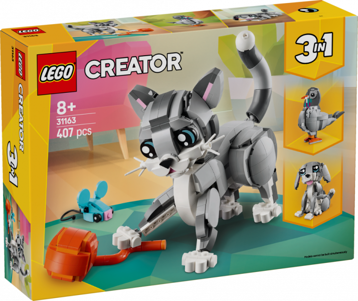 31163 LEGO® Creator Rotaļīgais kaķis, 8+ gadi, 2025 gada modelis