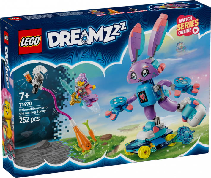 71490 LEGO® DREAMZzz™ Izzie un spēļu zaķis Bunchurro, 7+ , модель 2025 года