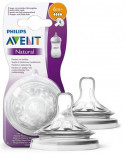 Philips Avent Natural Barošanas pudelītes knupīši ātra plūsma 2gab., 6+ mēn., SCF044/27