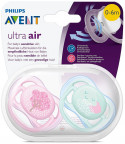 Philips Avent Ultra Air silikona māneklītis ar zīmējumu 2 gab., 0-6 mēn., SCF243/20m